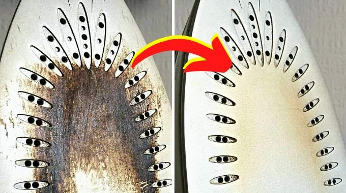 Cleaning an iron with lemon and toothpaste