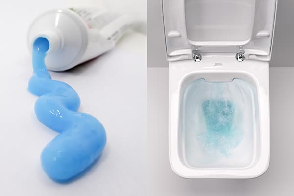 Toothpaste for a fresh-smelling toilet