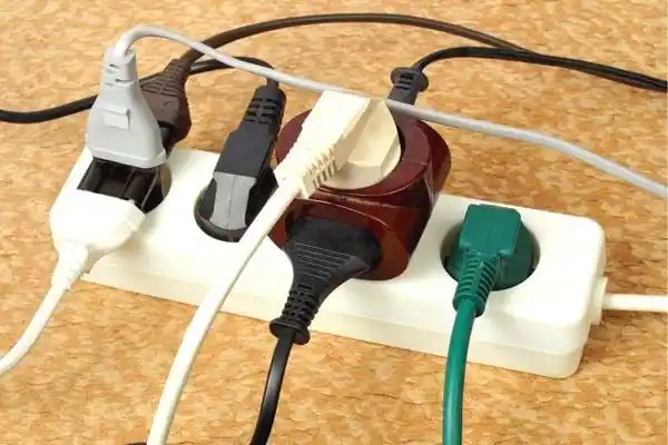 Multiple power strips connected together