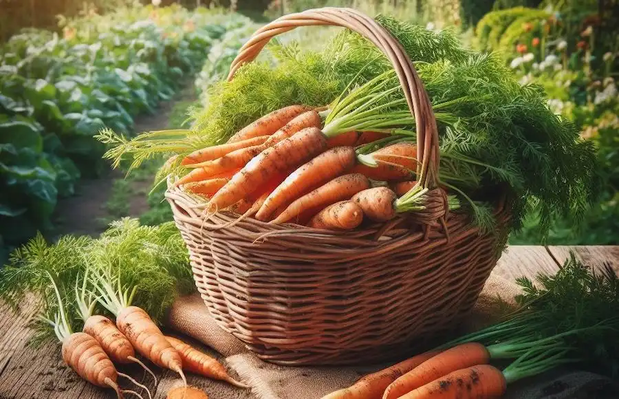 a basket of carrots