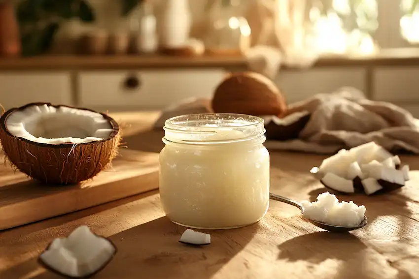 jar of freshly made coconut oil