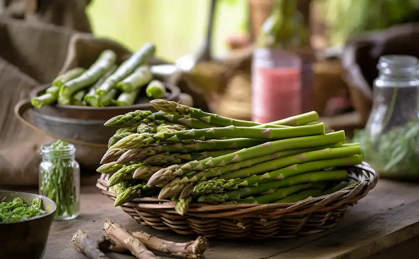 asparagus harvested from home garden