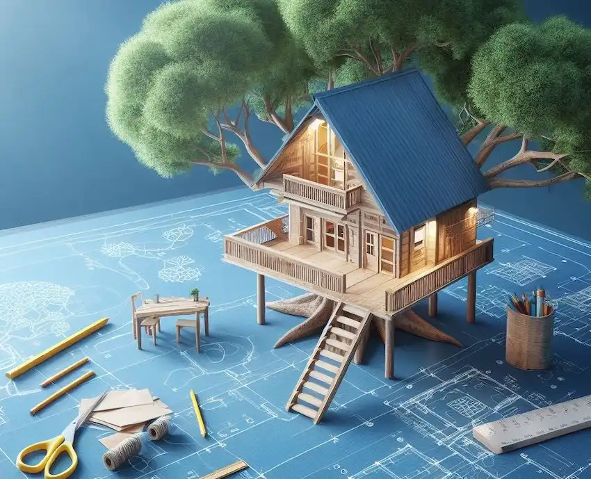 Treehouse construction blueprint