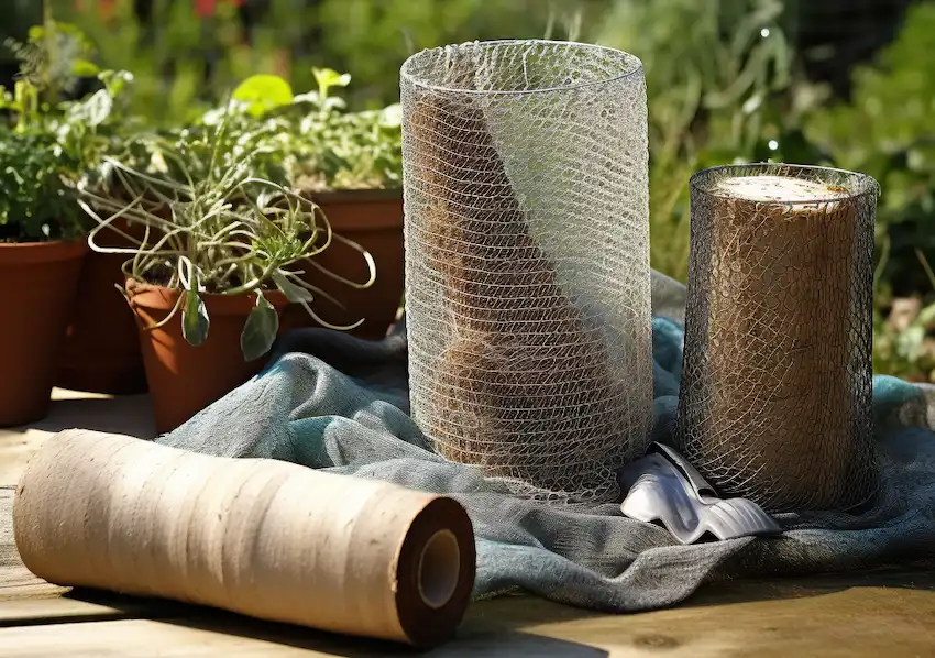 Wire fencing for building a potato tower