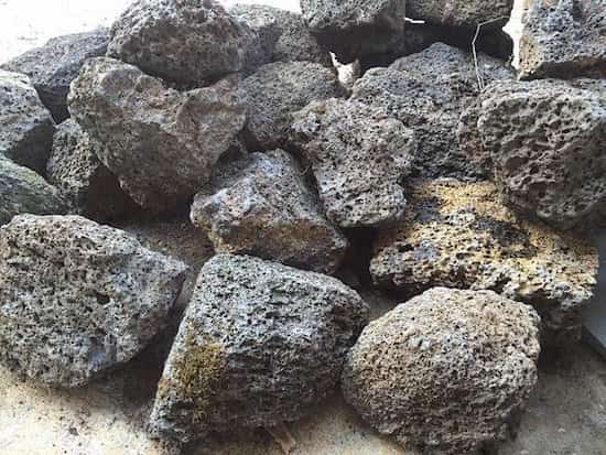 Natural lava stone slug repellent