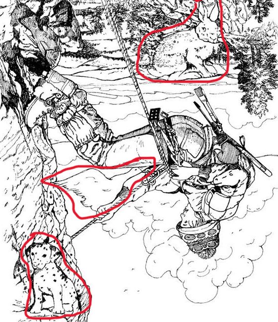 Person observing a hidden image