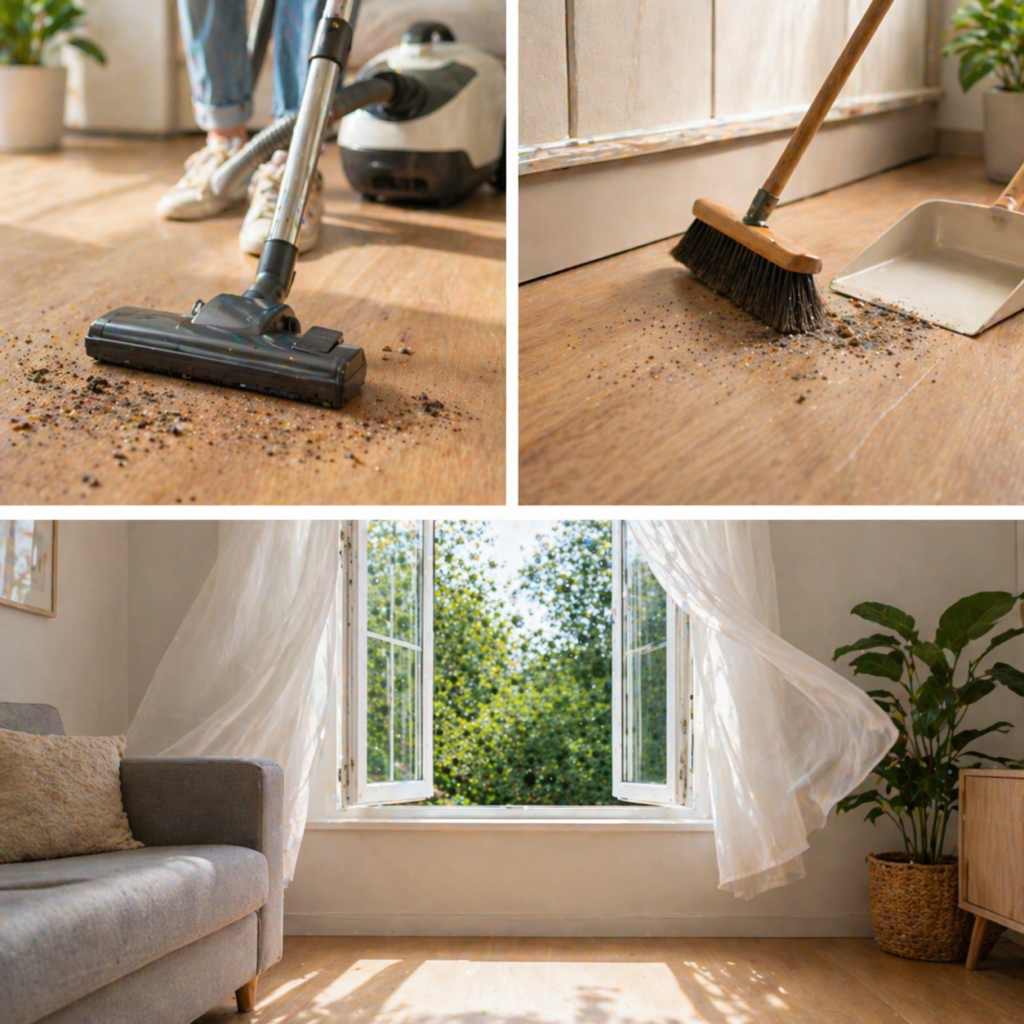 Vacuum cleaner and floor cleaning