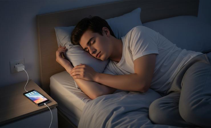 Phone charging under a pillow, source of overheating