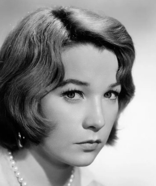 Black and white photo of Shirley MacLaine