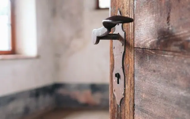 Locked door in a windowless room