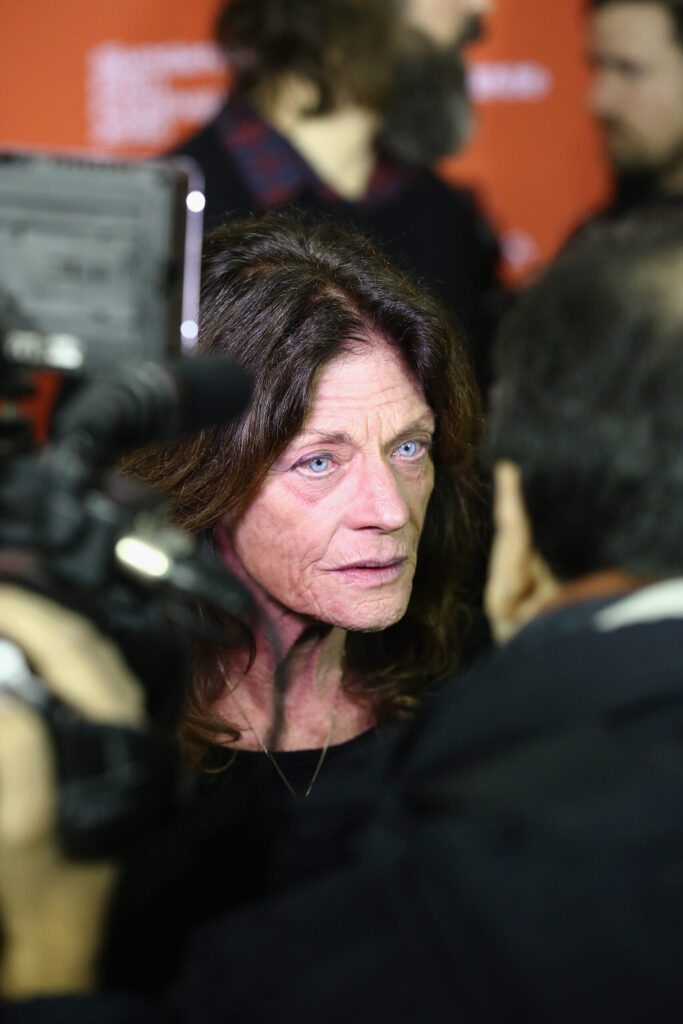 Recent portrait of Meg Foster with white hair