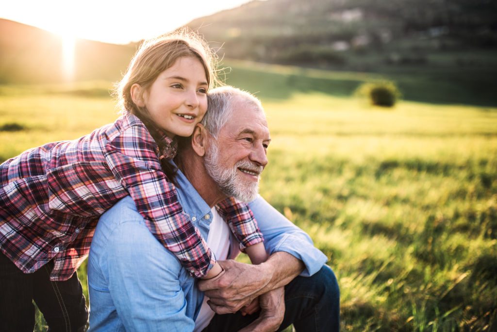 Thoughtful portrait of grandfather