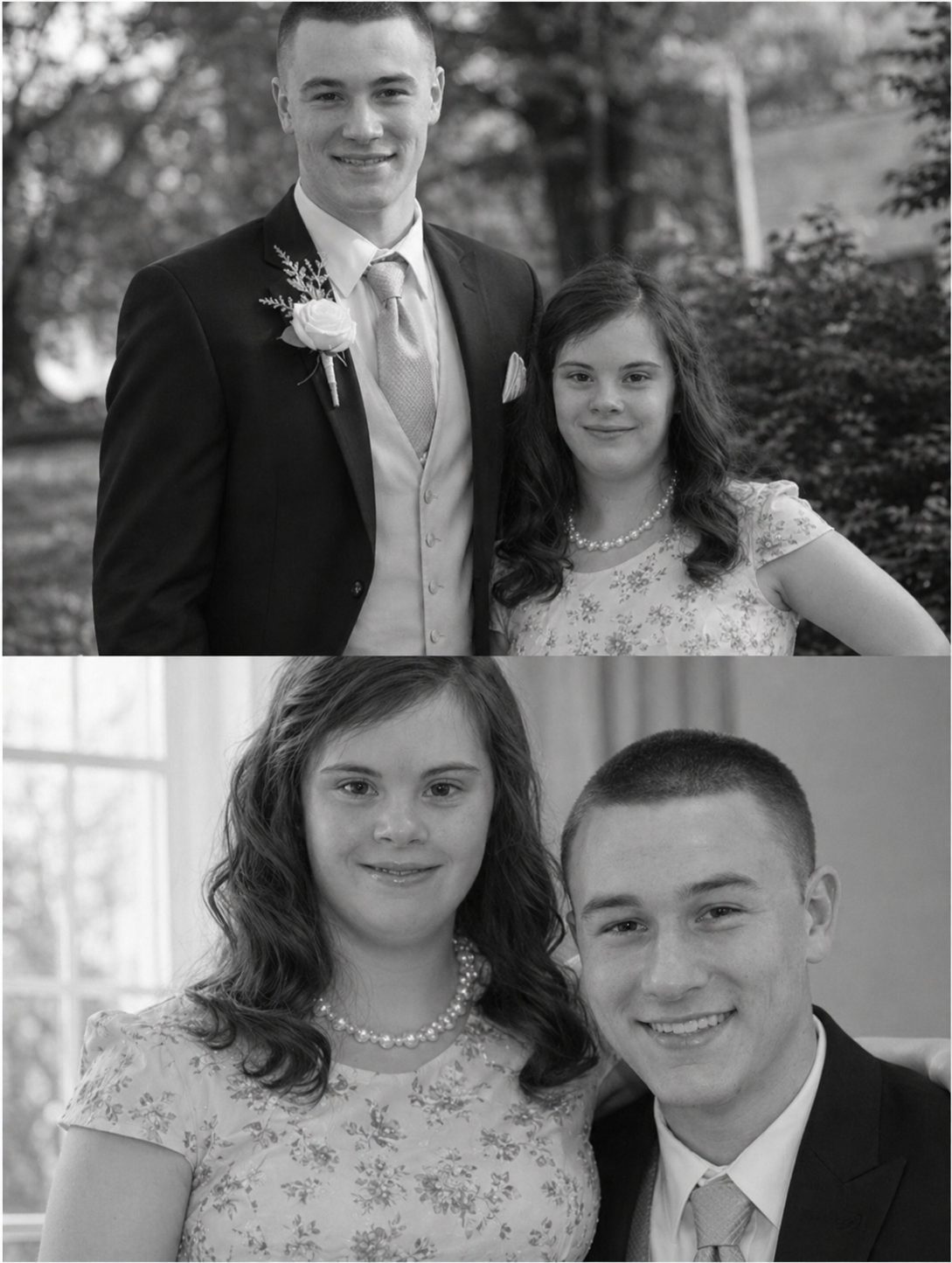Photo of two children at a prom