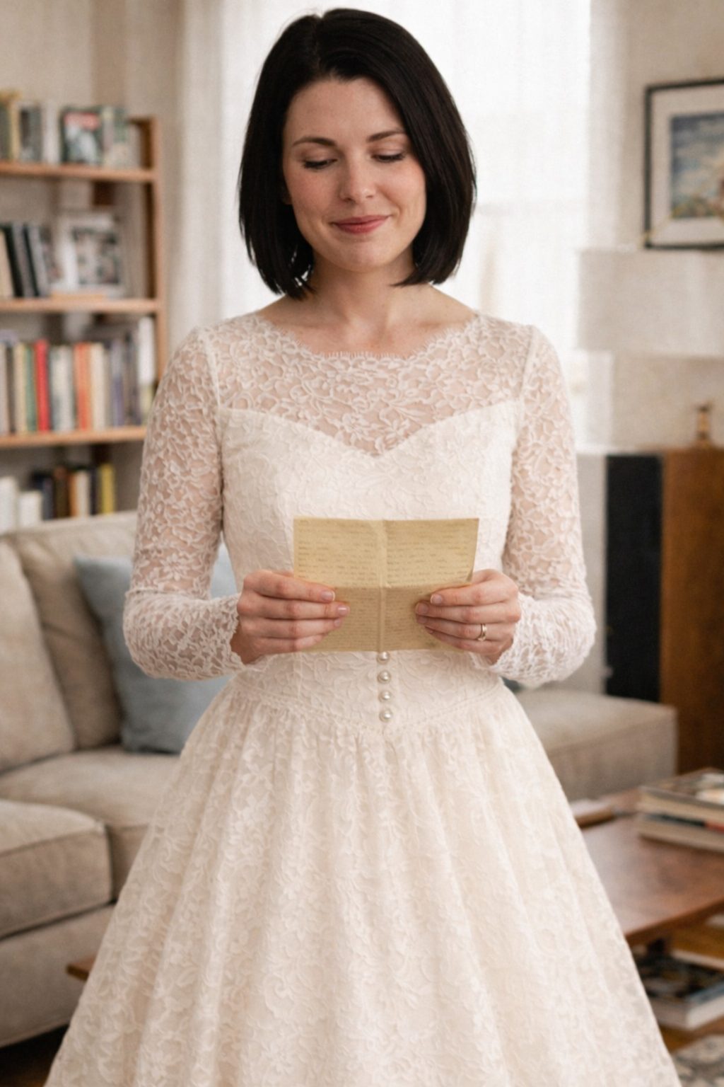 Old ivory silk wedding dress