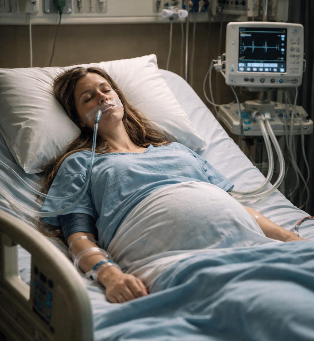 Pregnant woman in a coma at the hospital
