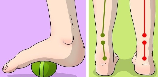 Foot massage with ball