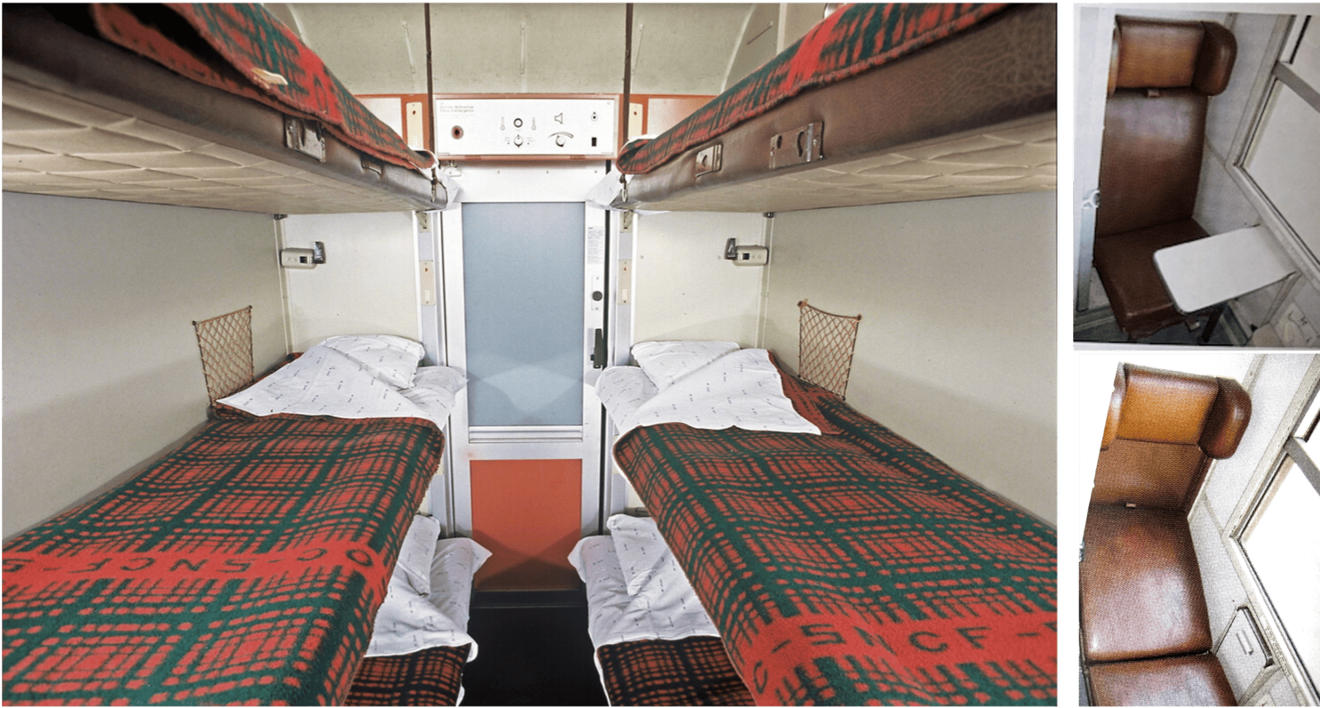Inside a sleeper train cabin