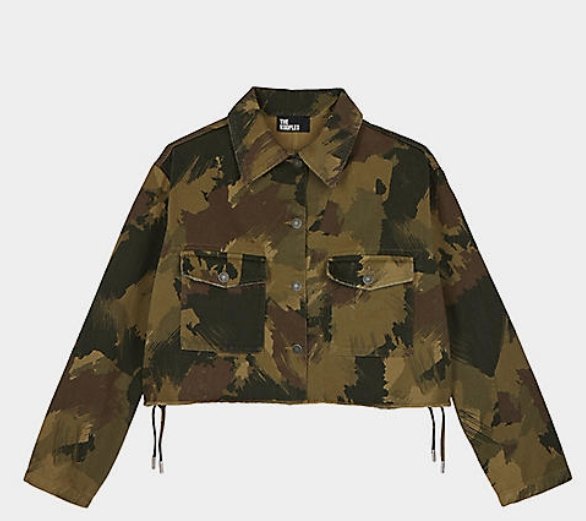 Dress sewn from military uniform