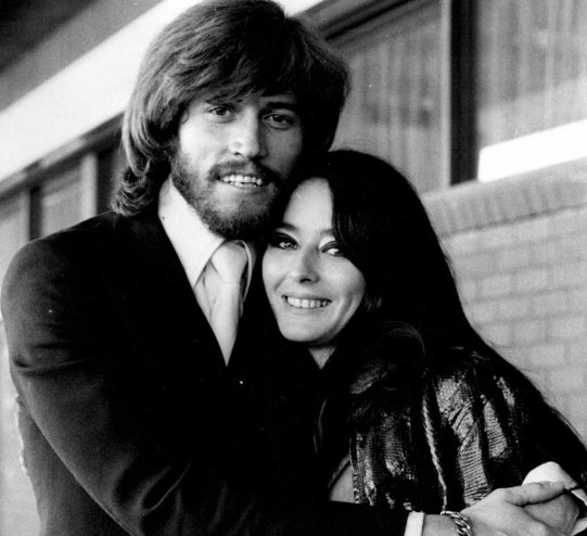 Barry Gibb on stage with the Bee Gees