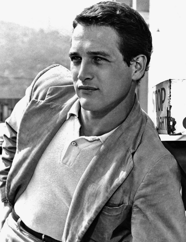 Paul Newman on a boat in Venice in 1963