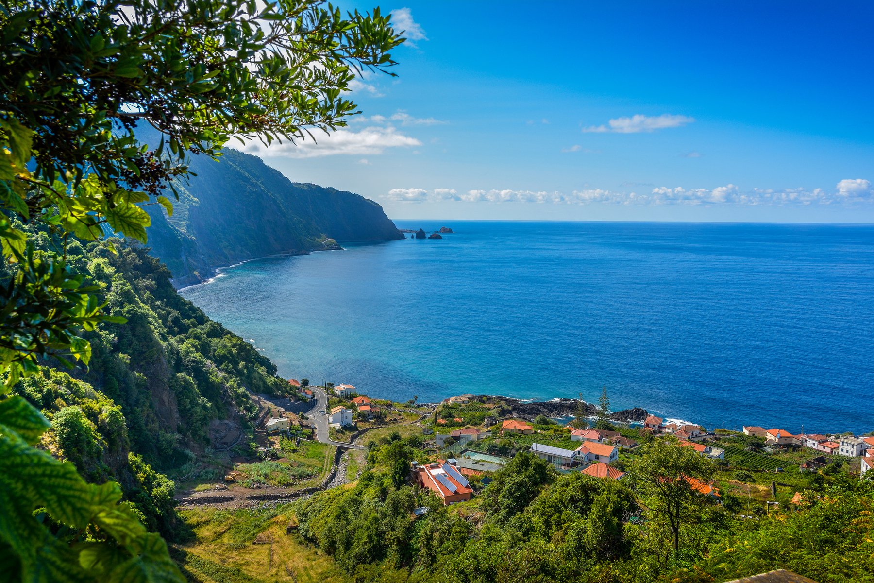 Sunny landscape of a European island