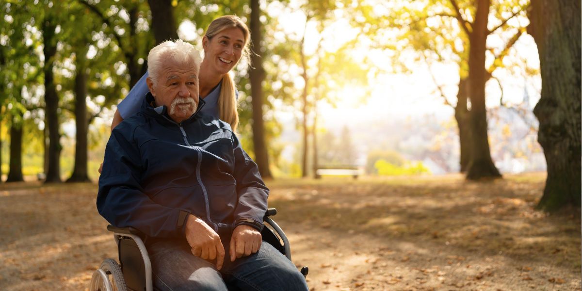 Grandfather and granddaughter sharing a moment