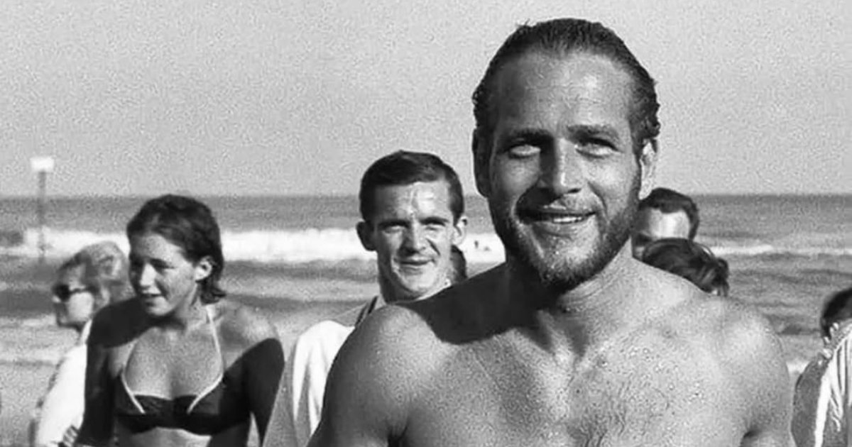 Young Paul Newman in tuxedo in Venice