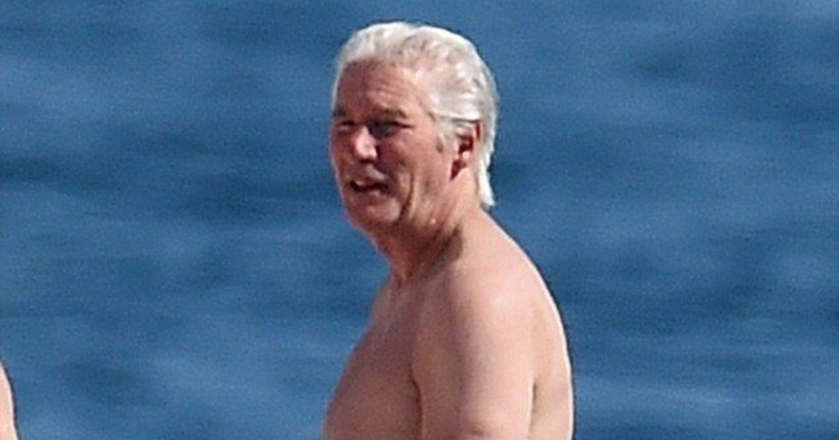 Richard Gere on a beach in Sicily
