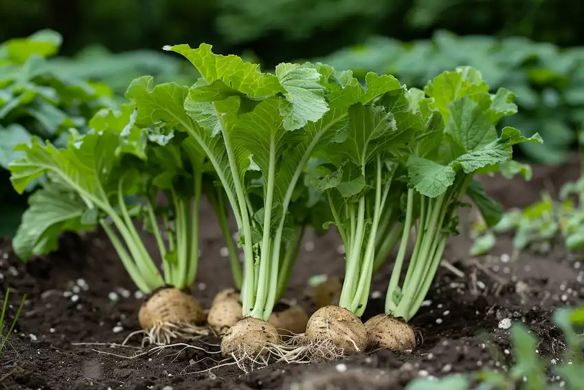horseradish in a home garden