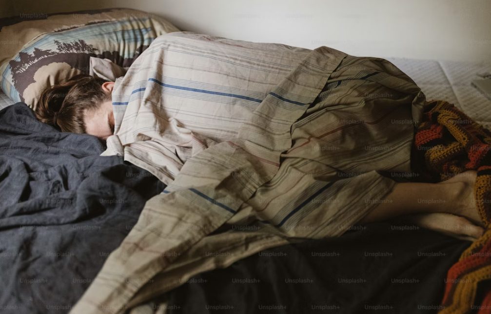 Person waking calmly in bed