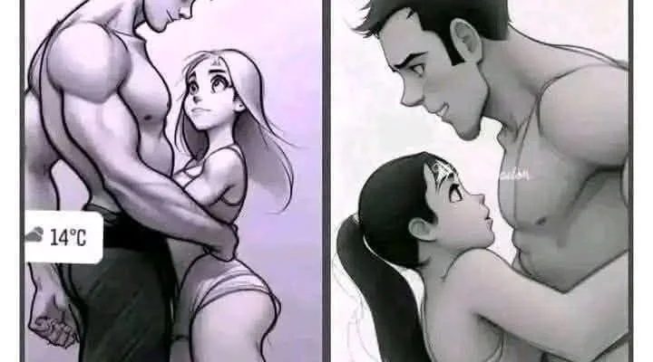 Diagram illustrating height preferences between men and women