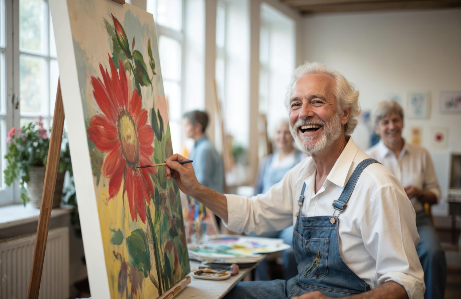 Elderly person engaged in intellectual hobbies