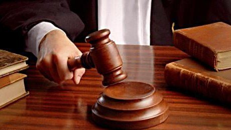 Judge's gavel on a desk