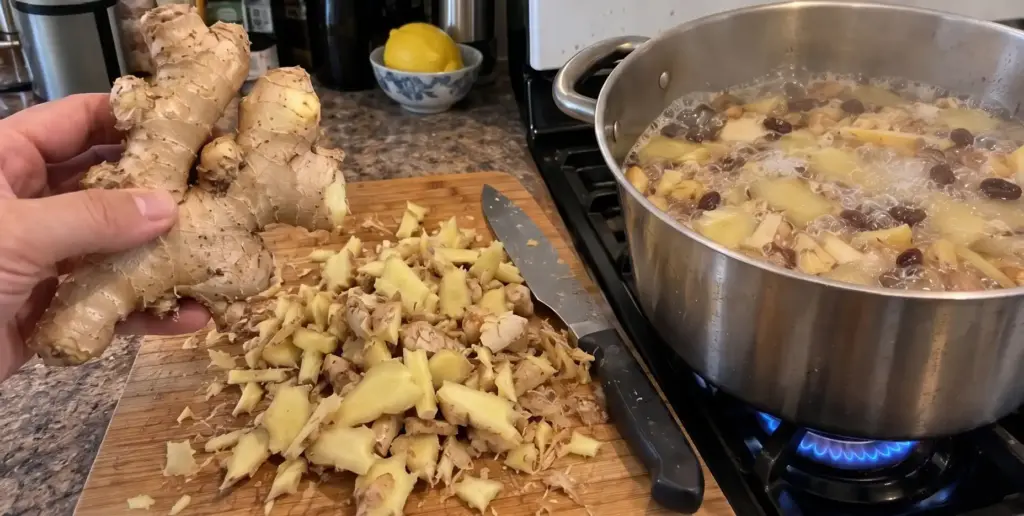 ingredients for homemade ginger wine